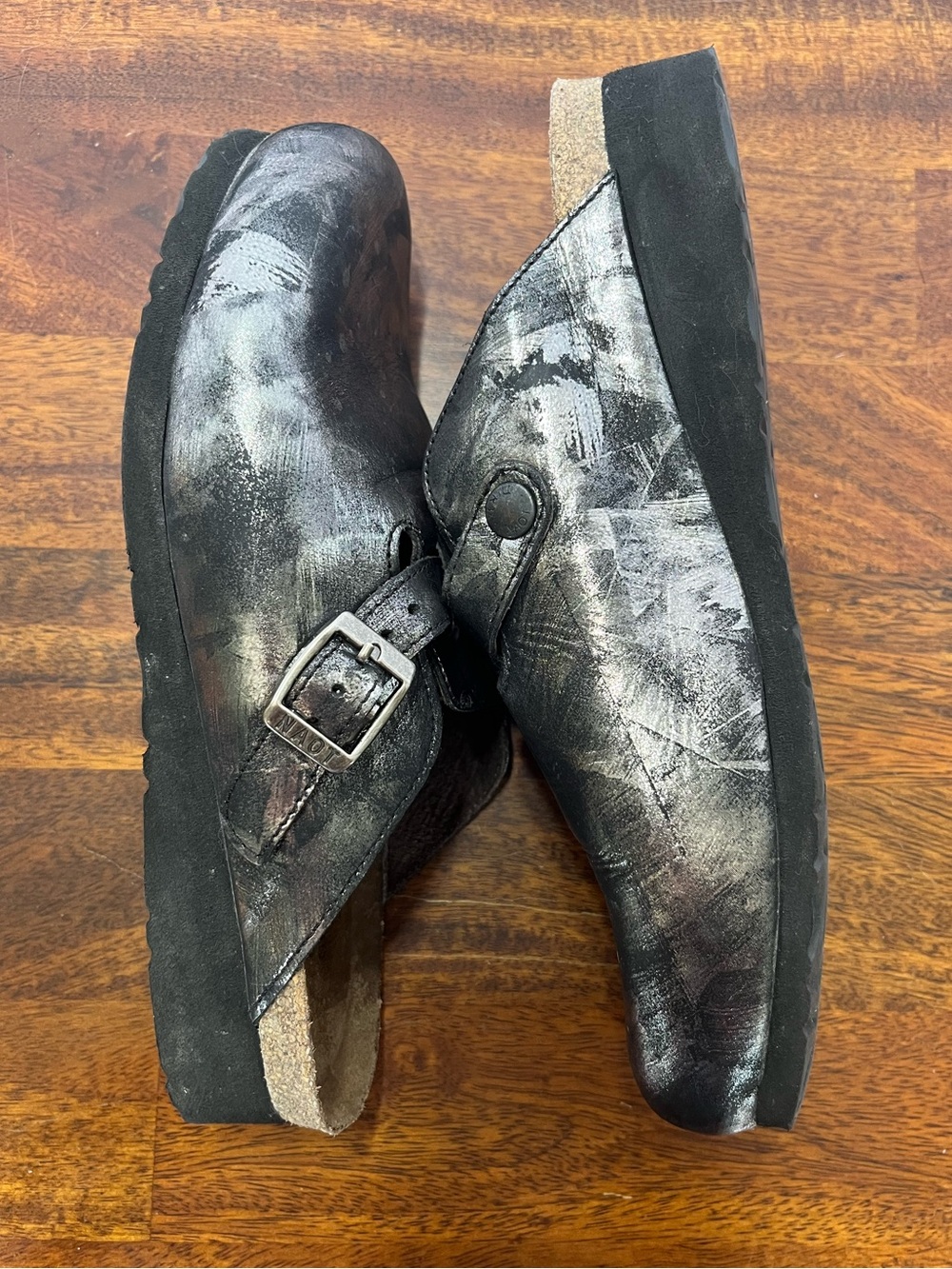 Naot Autumn Clog Mule Slip On Shoe Sz EU 40 US 9 Metallic Onyx - Picture 6 of 15